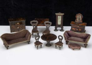 German 19th century grained dolls’ house furniture,