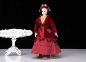 A rare 19th century French swivel-head fashion doll,