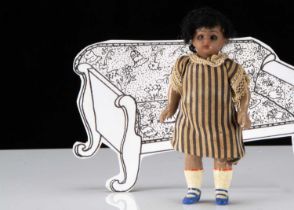 A Simon & Halbig black swivel head dolls’ house doll,