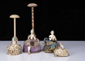 Four German made -up half-dolls,