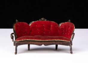 A Rock & Graner tinplate dolls’ house sofa,