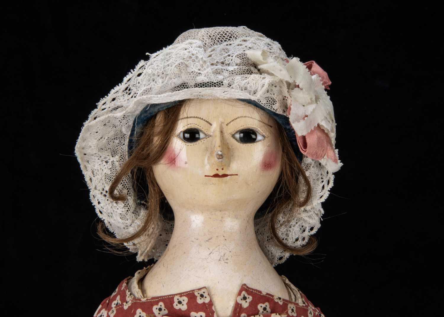 A fine and rare late 18th century English wooden doll, - Image 2 of 6