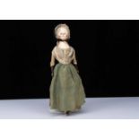 A rare and fine 1780s English wooden doll,