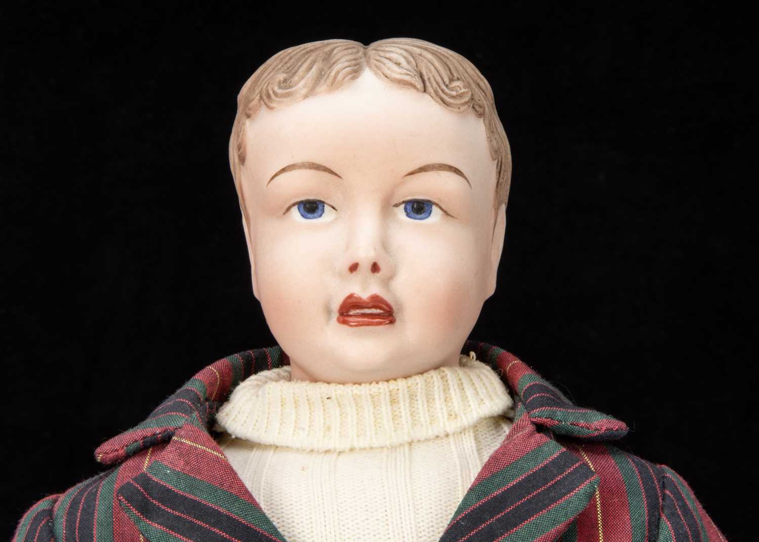 A rare W H Goss of Stoke-on-Trent bisque shoulder-head boy doll 1910-20s, - Image 2 of 2