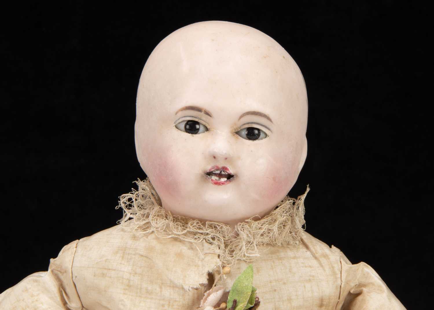 A rare mid 19th century wax over papier-mâché Taufling baby, - Image 2 of 2