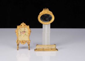 German gilt metal dolls’ house chattels,