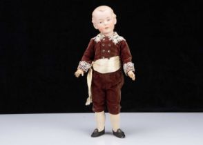 A rare Gebruder Heubach 7233 character boy doll,