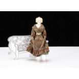 An 19th century larger scale bisque shoulder head dolls’ house doll,