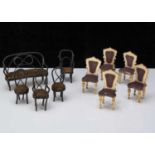 Five German late 19th century blonde wood chairs,