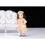 A small Kestner all-bisque Mignonette type doll,