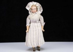 A rare Bergner three faced bisque headed doll,