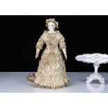 A rare Bru Jeune & Cie fashionable doll with jointed wooden body,