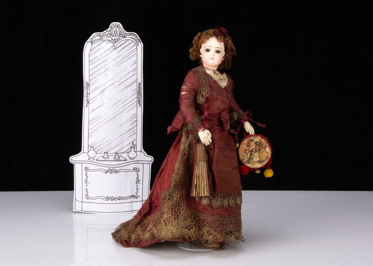 A late 19th century Jumeau swivel head fashionable señorita doll,