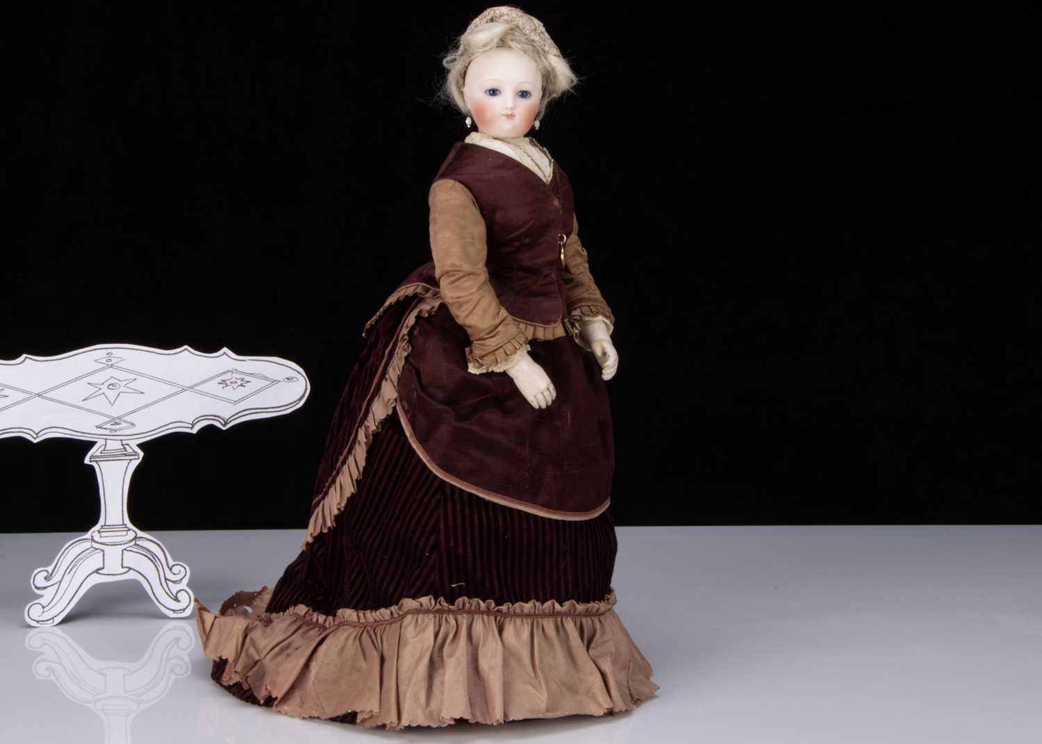 A rare 19th century Simonne fashionable doll with jointed wooden labelled body,
