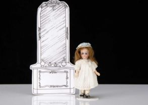 A German bisque headed dolls’ house doll,