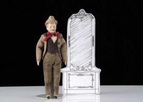 A larger scale German bisque shoulder head Gentleman dolls’ house doll,