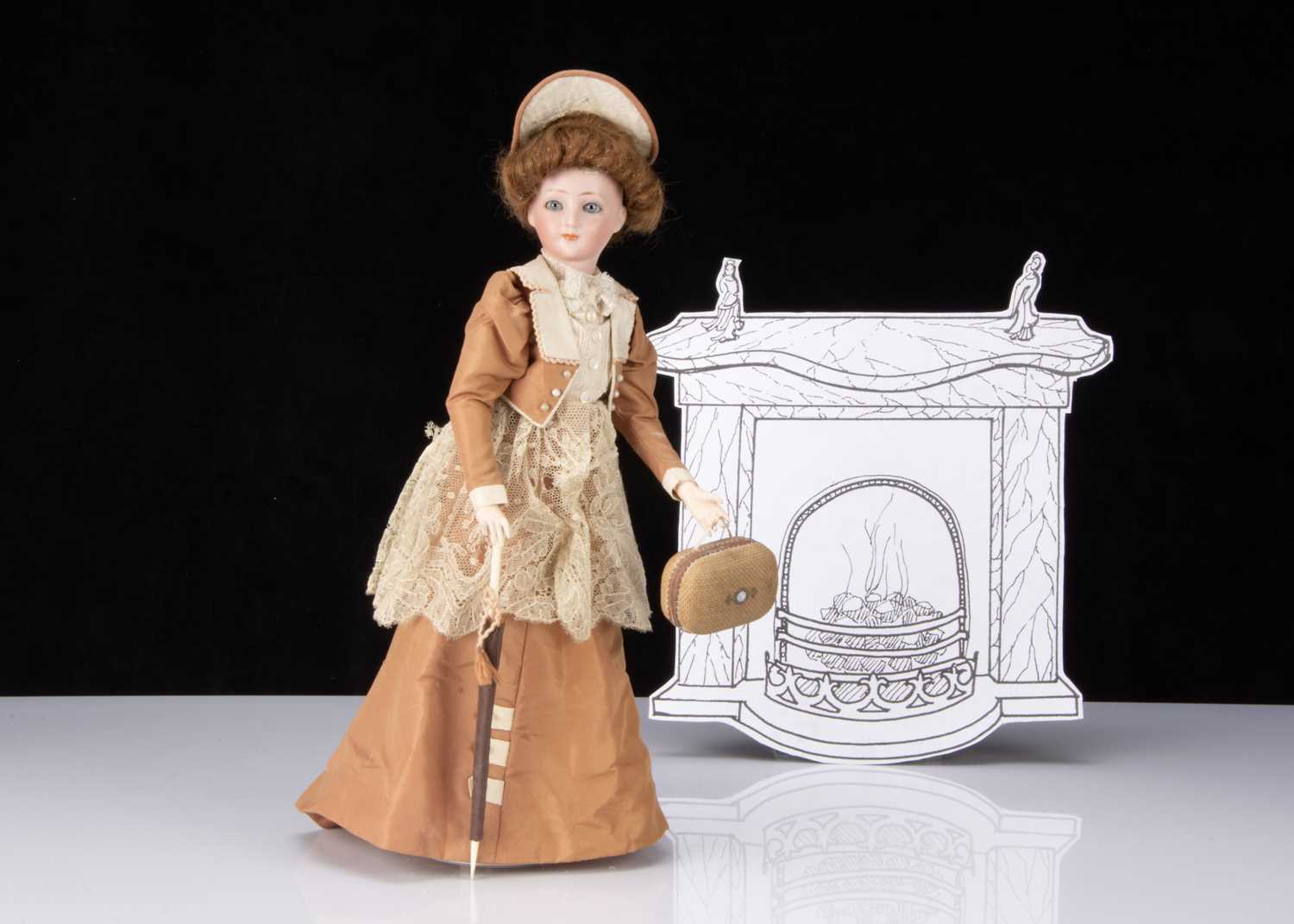 A rare Simon & Halbig bisque headed Edwardian fashionable lady doll,