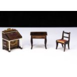 Two Waltershausen-type gilt-transfer dolls’ house furniture,