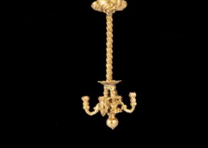 A rare large German gilt metal dolls’ house chandelier,