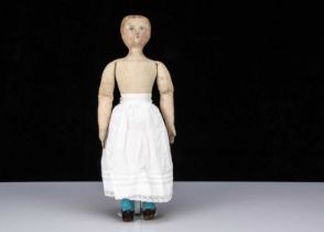 A rare early 20th century American ‘Maggie Bessie’ painted cloth doll.
