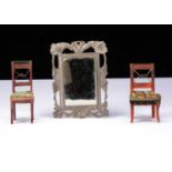 Two 19th century German dolls’ house chairs,