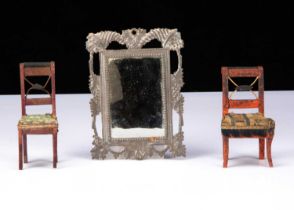 Two 19th century German dolls’ house chairs,