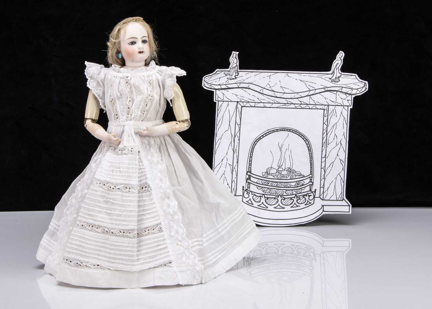 A Jules Steiner pressed bisque swivel head walking fashionable doll circa 1863,