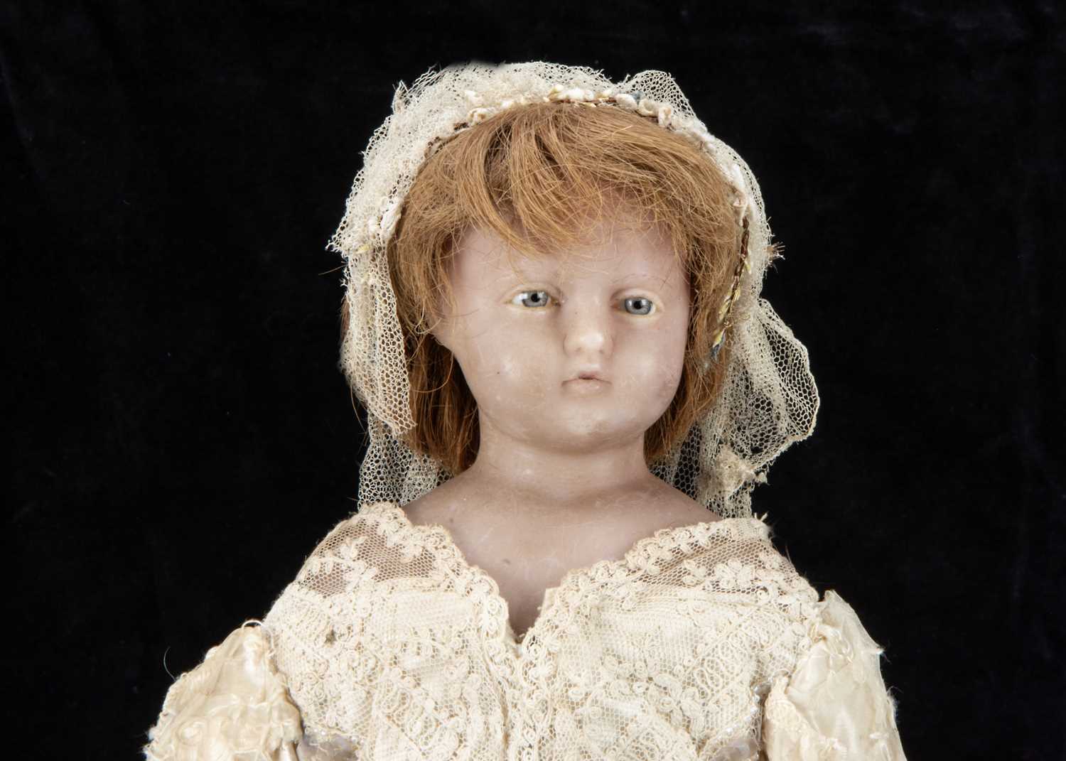 A fine Pierotti poured wax court bride doll, - Image 2 of 4