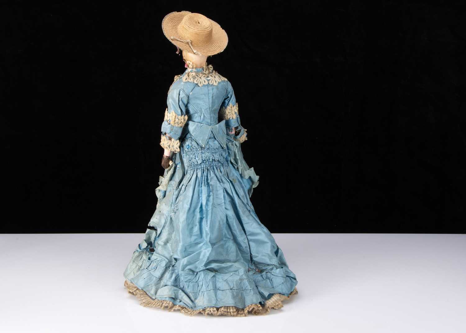 A fine late 19th century German wax over composition fashionable lady doll, - Image 2 of 4