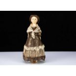 An English wooden doll, circa 1800,