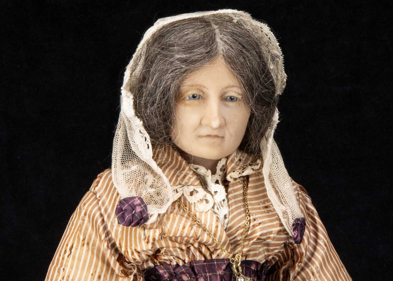 A very rare Pierotti poured wax portrait doll of Madame Tussauds, - Image 3 of 4