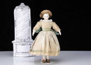 An early French bisque shoulder head fashionable doll,