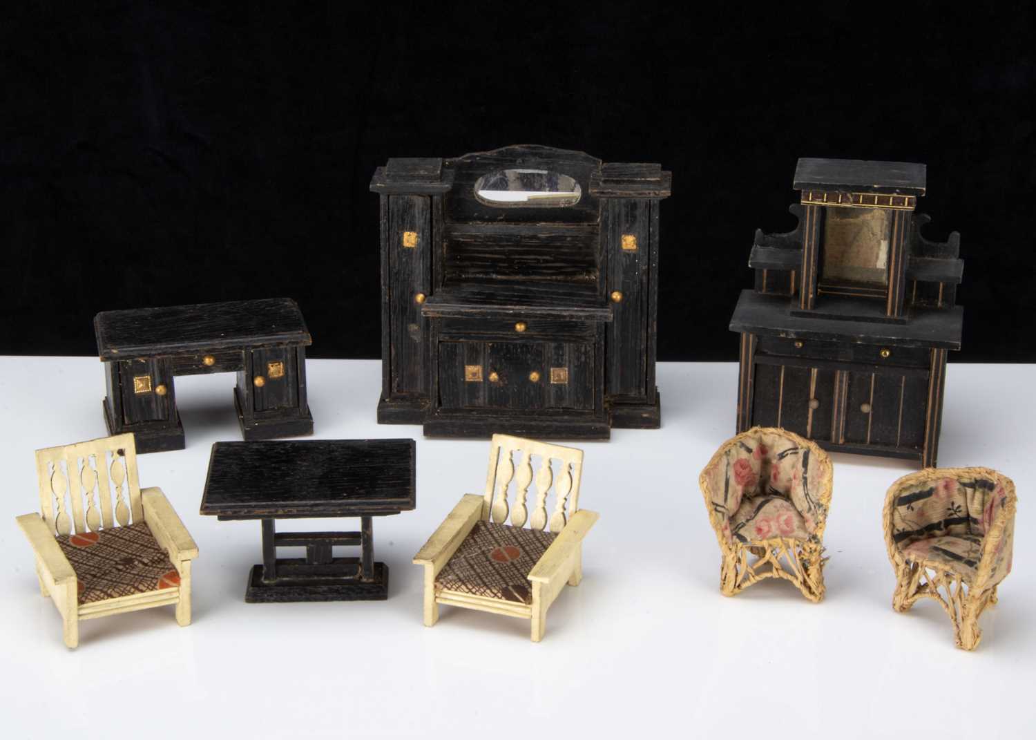 German Jugendstil dolls’ house furniture,