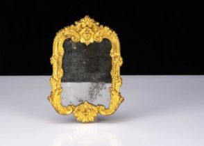 A large German gilt metal dolls' house mirror,