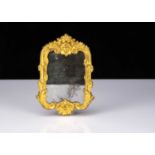 A large German gilt metal dolls' house mirror,