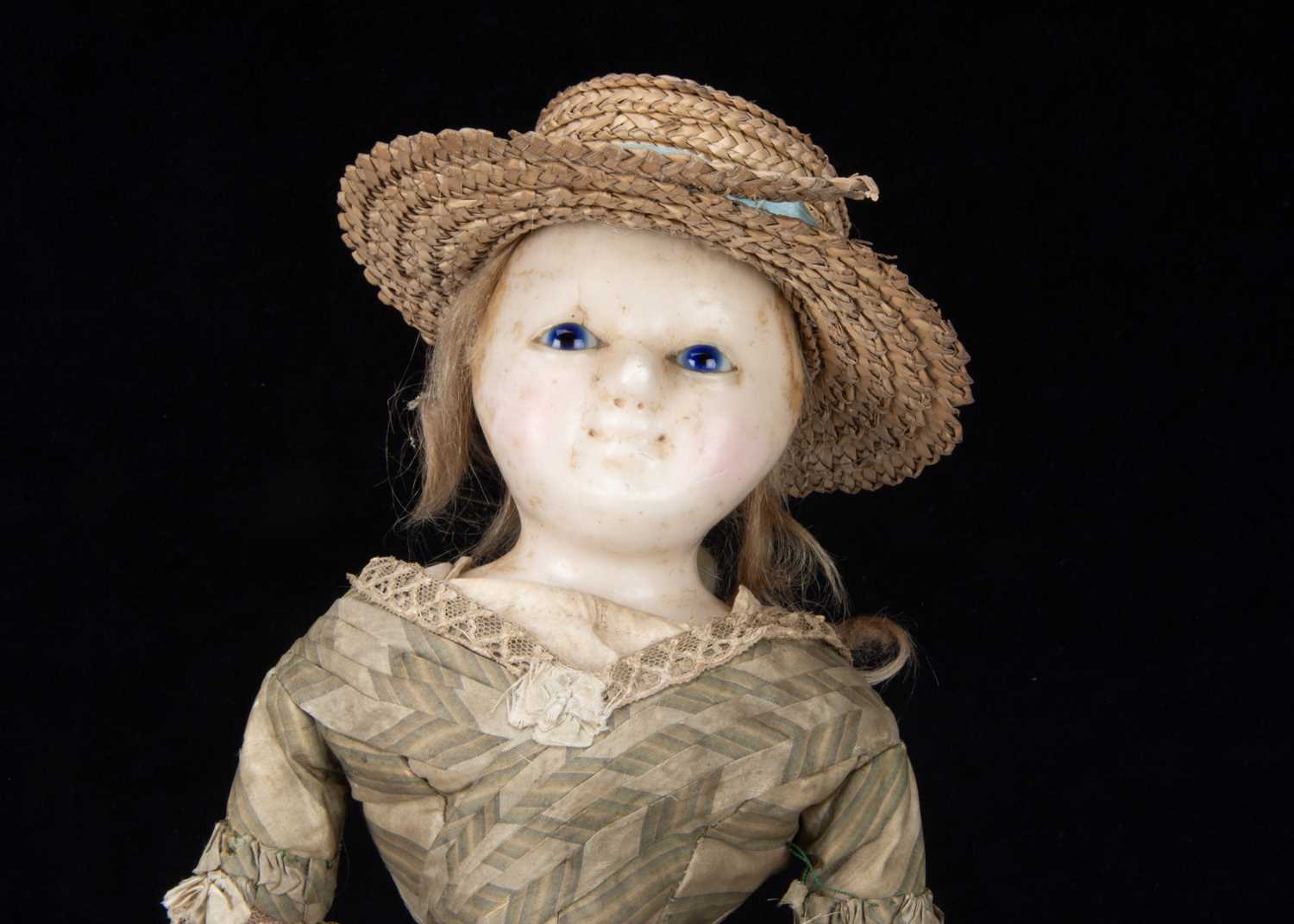 An early 19th century English wax over papier-mâché doll, - Image 2 of 2