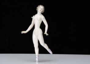 A German half-doll manufacturer full figured ballerina,