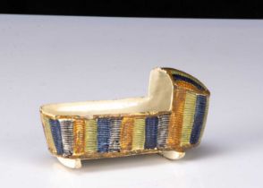 A pearlware Pratt-type dolls’ house cradle, circa 1800,