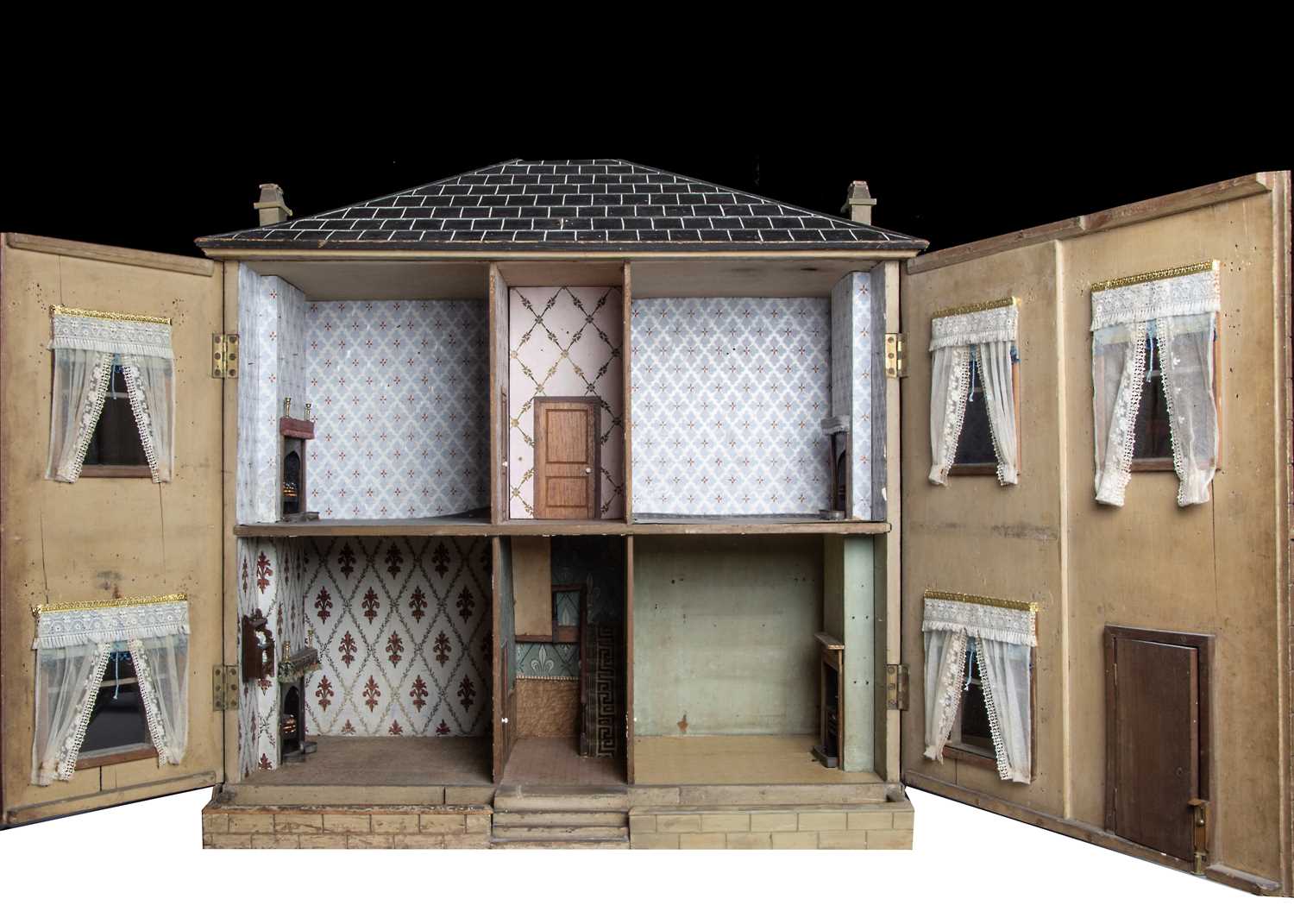 A mid 19th century English Toyman’s wooden dolls’ house, - Image 2 of 2