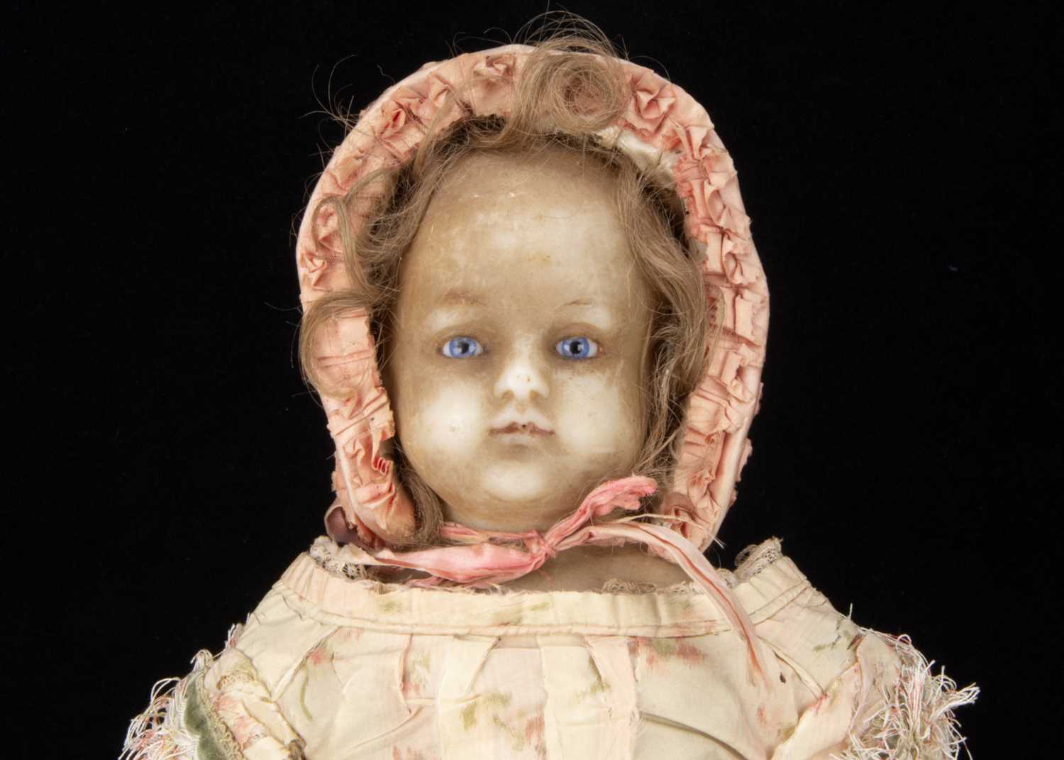 A large 19th century English poured wax child doll, - Image 4 of 4