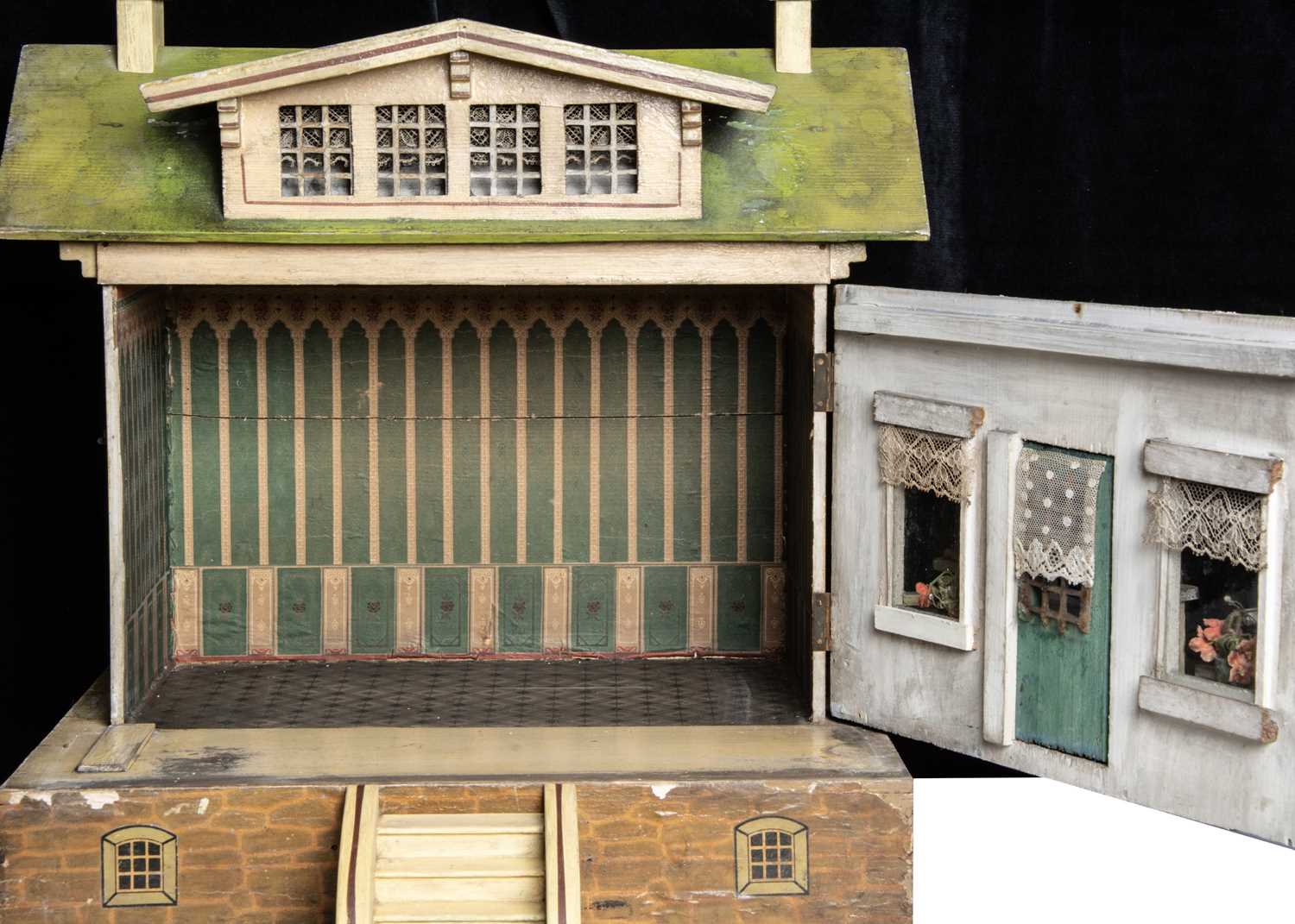 A Schönherr green roof wooden dolls’ house, - Image 2 of 2