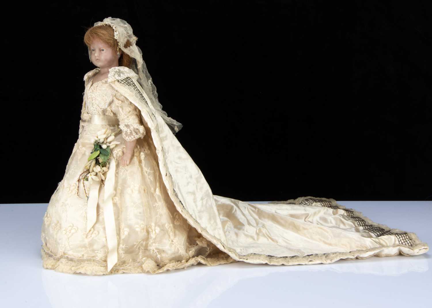 A fine Pierotti poured wax court bride doll, - Image 4 of 4