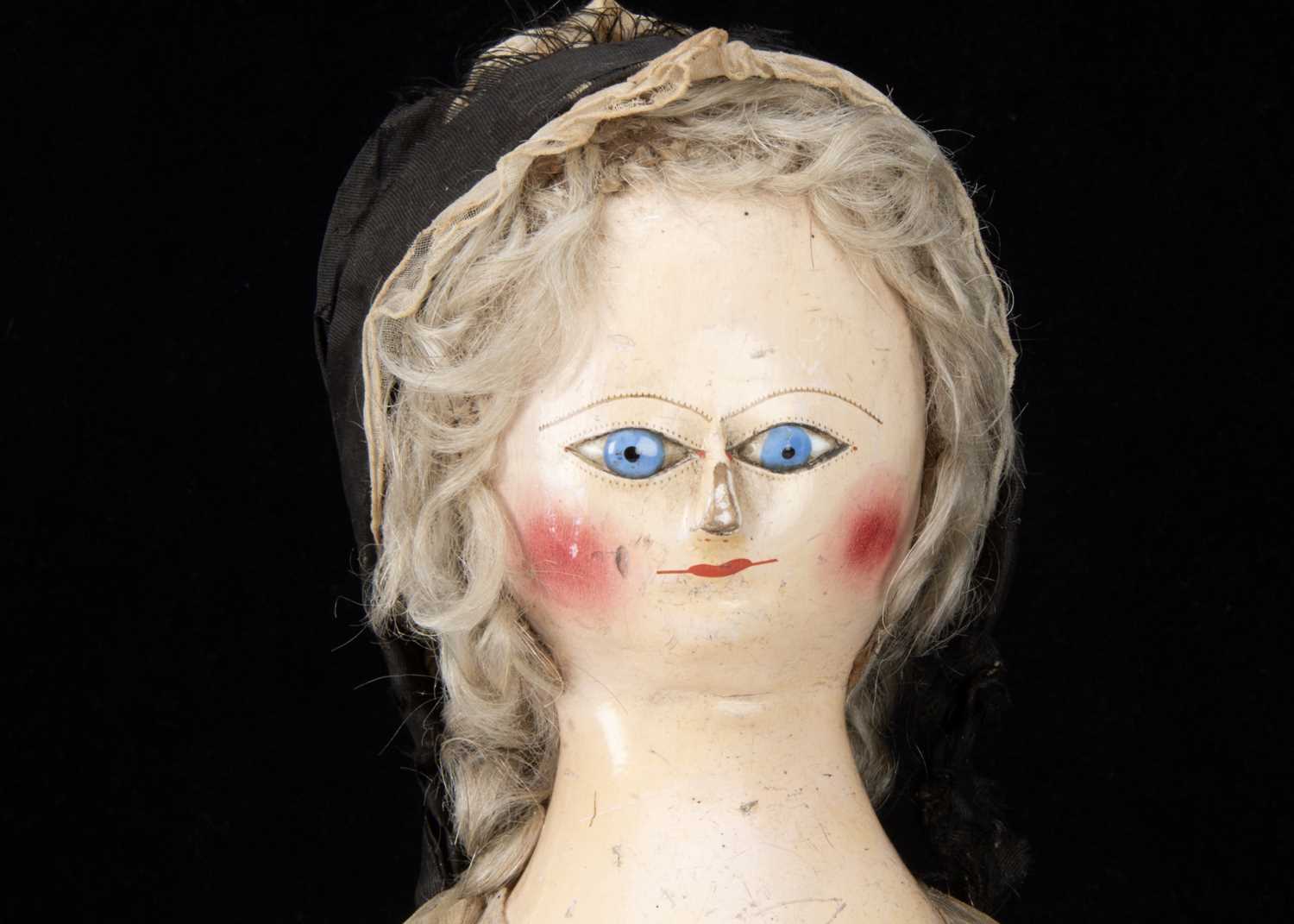 A rare and fine 1780s English wooden doll, - Image 7 of 8