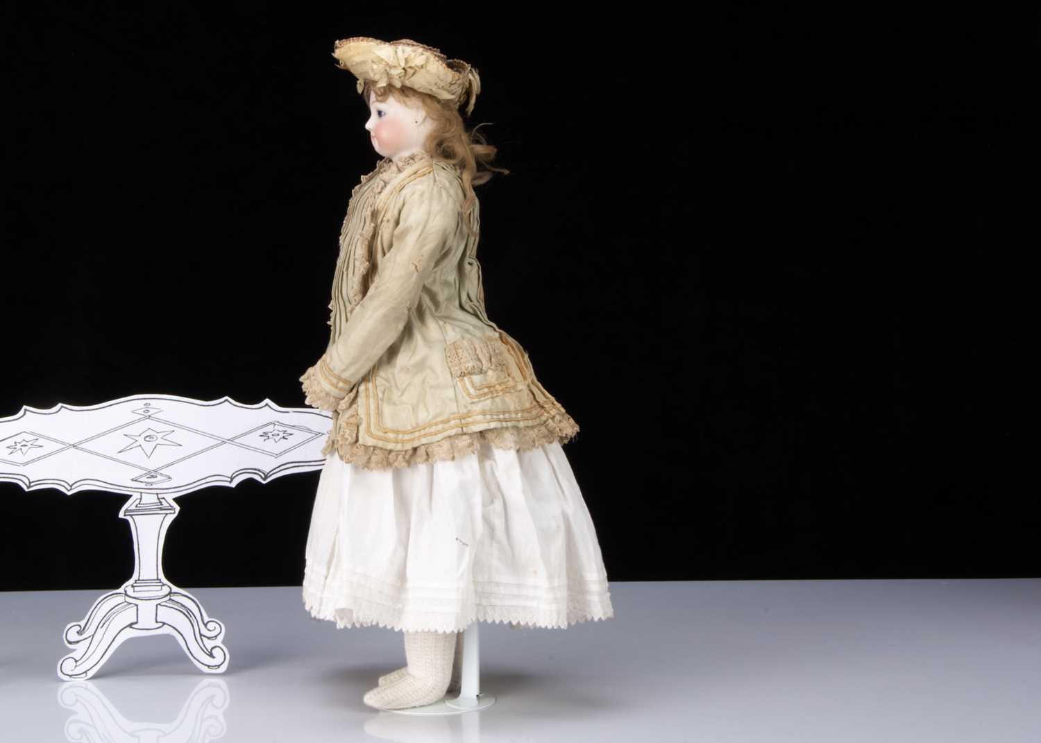 A 19th century French swivel head fashionable doll with jointed body, - Image 3 of 4