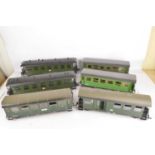 Six G scale (gauge 1) German-style bogie Coaches by various makers (6),