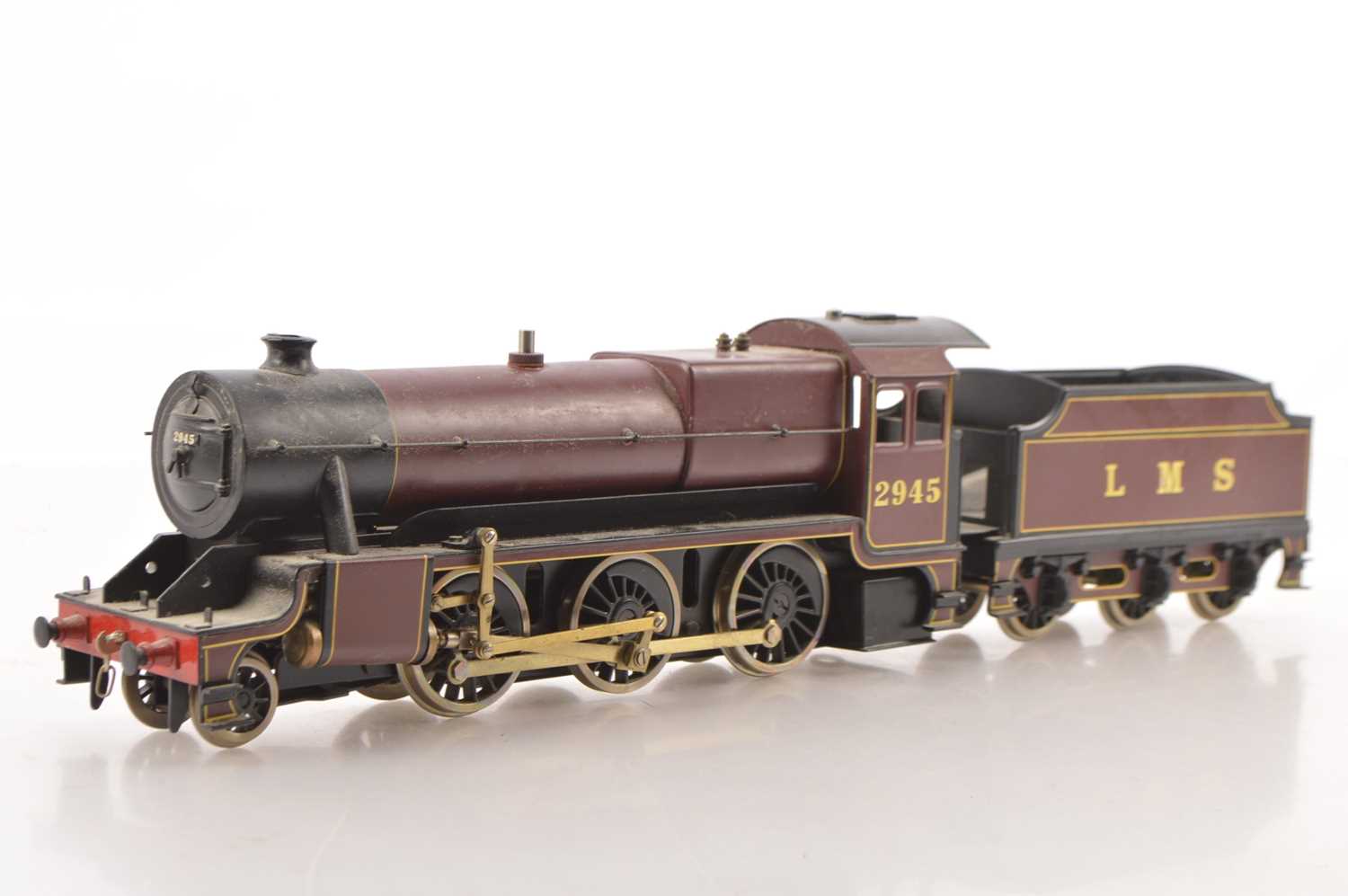 A late-issue Bassett-Lowke (Corgi) 0 Gauge live steam LMS 'Mogul' 2-6-0 Locomotive and Tender (2),