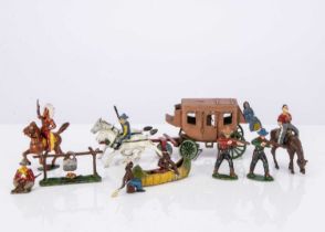 A lot of Wild West figures by various makers including Taylor & Barrett and Timpo etc comprising Cre