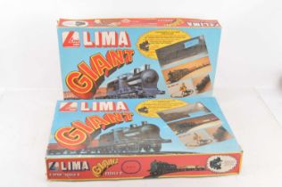 Pair of Lima 0 Gauge Giant Goods Train Sets and Track Pack (3),
