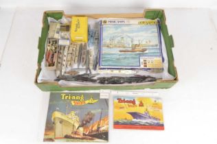 Large quantity of Tri-ang Minic Dinky Toys Crescent TM and other makers waterline metal Ships and Ac