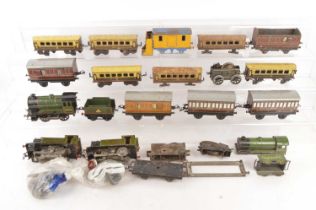 Hornby 0 Gauge Clockwork and Electric Locomotives and Rolling Stock and Mettoy Passenger Train (qty)